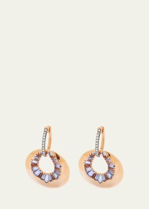 Nak Armstrong Aperture Earrings with Tanzanite, Andalusite, Peach Tourmaline and Diamonds