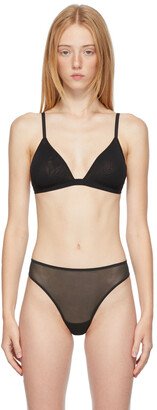 Black Summer Mesh Strappy Triangle Bralette