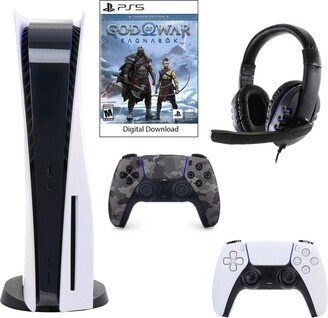 Sony PlayStation 5 Core Console with God of War: Ragnarok with Headset and DualSense Controller in Grey Camo