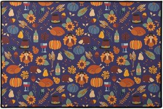 Door Mats: Thanksgiving Table - Multi Door Mat, Multicolor