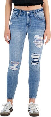 Juniors' Destructed Skinny-Leg Denim Jeans