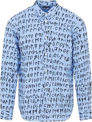 Text Printed Buttoned Shirt