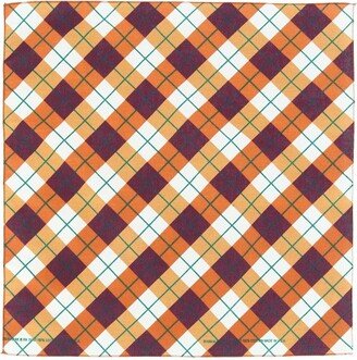 CTM Fall Plaid Print Bandana, Brown