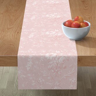 Table Runners: Faded Rococo Peony Table Runner, 72X16, Pink