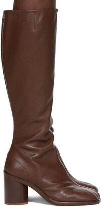 Brown Calfskin Tabi Tall Boots