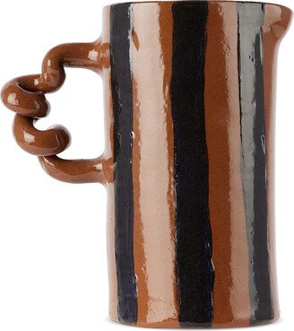 Harlie Brown Studio Brown & Green Stripe Delights Wiggle Jug