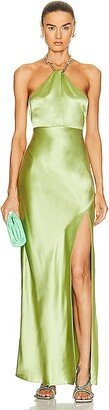 Ambra Halter Neck Gown in Green