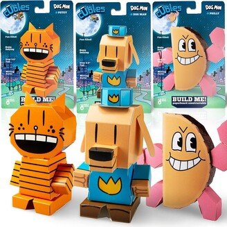 Cubles Dog Man and Friends Featuring Dog Man, Petey, Philly - Buildable Toys