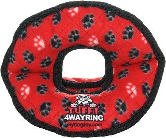 Tuffy Ultimate 4WayRing Red Paw, Dog Toy