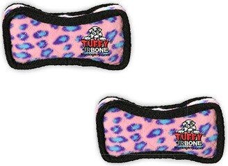 Tuffy Jr Bone2 Pink Leopard, 2-Pack Dog Toys