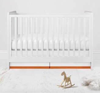 White with band on bottom Crib/Toddler Bed Skirt - Orange