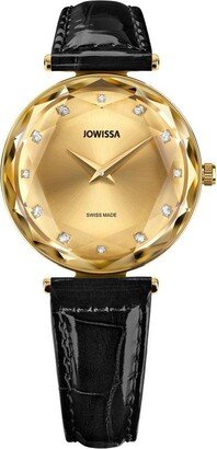 Facet Brilliant Swiss Gold Plated Ladies 30mm Watch