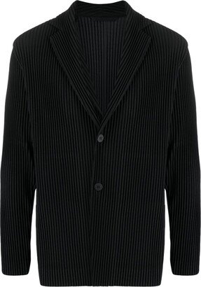 Plissé Single-Breasted Blazer-AA