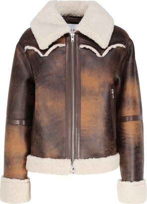 Lessie Zipped Faux-Shearling Jacket