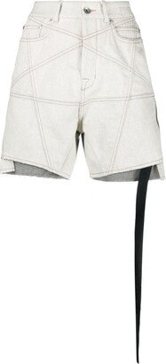 Mid-Rise Denim Shorts-AB