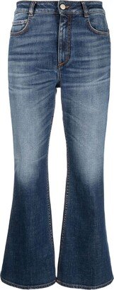 Flared Cropped Jeans-AD