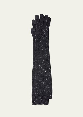 Coraline Sequin Wool-Blend Gloves