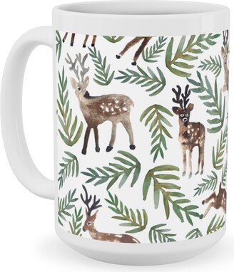 Mugs: Loved Dearly - Green And Brown Ceramic Mug, White, 15Oz, Green