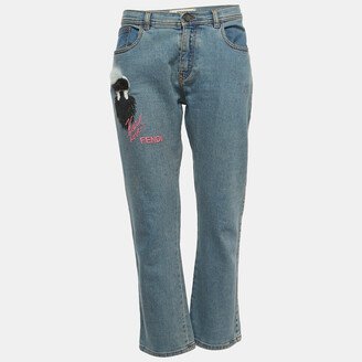 Blue Denim I Love Karl Boyfriend Jeans M Waist 34