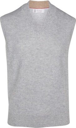 V-Neck Knitted Vest-AH