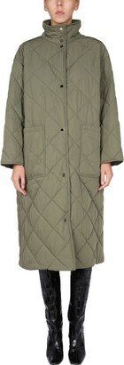 Sage Diamond Quilted Coat