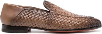 Woven Leather Loafers