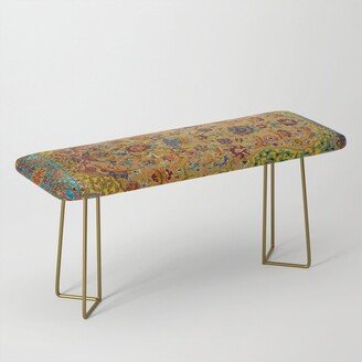 Hereke Vintage Persian Silk Rug Print Benches