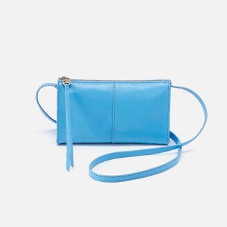 Jewel Crossbody in Polished Leather - Tranquil Blue