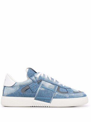 Patchwork-Denim Low-Top Sneakers