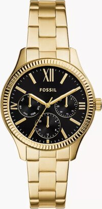 Fossil Outlet Rye Multifunction Gold-Tone Stainless Steel Watch