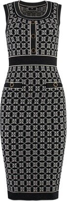 Jacquard Knitted Sleeveless Pencil Dress