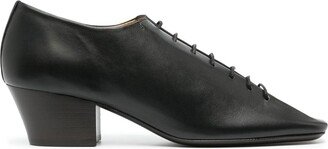 Black Lace-Up Leather Derby Shoes