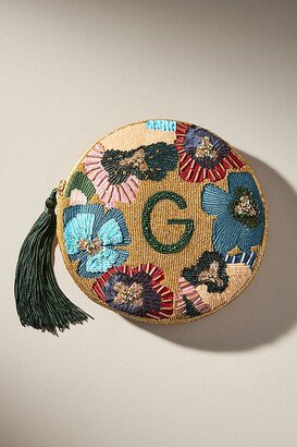 By Anthropologie Holiday Monogram Embellished Pouch