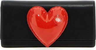 Insufflated-Heart Chain-Linked Clutch Bag