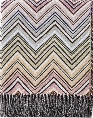 Zig-Zag Woven Fringed-Edge Throw