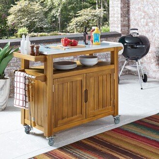 Maho Golden Teak Outdoor Barbeque Cart by homestyles