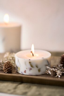 Pressed Pillar Candle, Ashberries + Bilberry Leaves