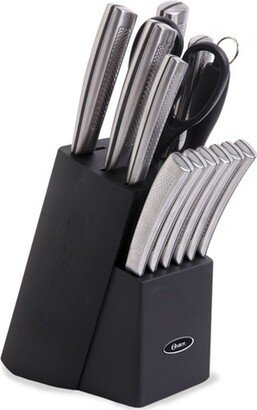 Wellisford 14 Piece Stainless Steel Cutlery Set with Black Rubber Wood Block