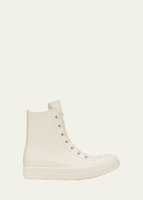 Scarpe In Pelle High Top Leather Sneaker