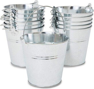 Juvale 12 Pack Galvanized Buckets Metal Buckets with Handles for Party Favors