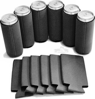 Big Ol' Neoprene 12 Ounce Slim Can Cooler 6 Pack Black