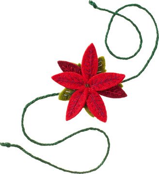 Felt Poinsettia Tie-On Red