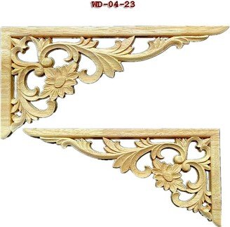 Square Chic Wood Embellishments Ornate Furniture Apliques Onlay Trim Supplies Home Wall European Style Decal-AD