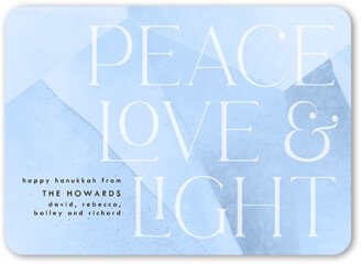 Hanukkah Cards: Geometric Peace Hanukkah Card, White, 5X7, Hanukkah, Matte, Signature Smooth Cardstock, Rounded