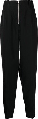 Zip-Fastening Wool Tapered Trousers