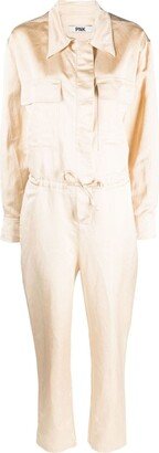 PNK Straight-Leg Long-Sleeve Jumpsuit