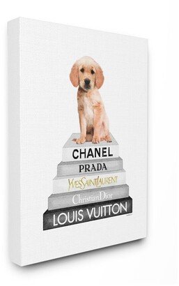 Stupell Resting Puppy On Glam Fashion Icon Book Wall Art