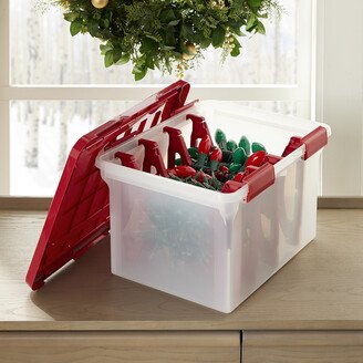 The Weathertight Light Storage Box with Inserts Clear/Red