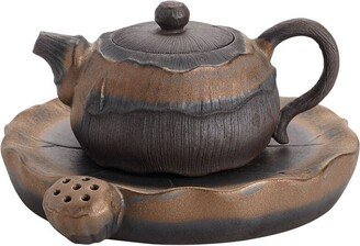 Oriarm Ceramic Teapot Handmade, Pottery Tea Pot With Tray