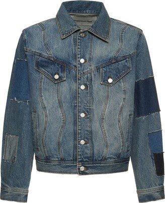 Patchwork cotton denim jacket